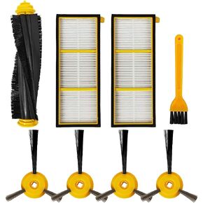 ملحقات iboodihouse بديلة/متوافقة مع مكنسة Shark ION Robot الكهربائية RV700 RV720 RV750 RV755 (1 فرشاة رئيسية دوارة و2 فلتر و4 فرش جانبية و1 فرشاة تنظيف) in Kuwait