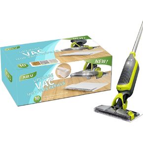AIR U + 10 عبوات ممسحة فراغية قابلة لإعادة التعبئة لسمك القرش VACMOP VM252 VM200 VM190 VM250 VM251 VM200C VM252C QM250 VC205 وسادة استبدال ممسحة أرضية صلبة لاسلكية in Kuwait