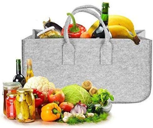 18x11x10 inch Firewood Carrier Log Tote Bag Fireplace Log Carrier Holders Woodpile Rack Fire Wood Carrying Felt Bag Shopping Reusable Handbag,Outdoor Toys Small Basket Kindling Storage Bag (Black) in Saudi Arabia