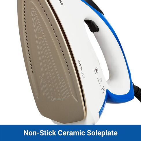 Reliable 125IS Maven Steam Iron - 1500W Ironing Station with Ceramic Soleplate, Iron Lock for Easy Carry, 1 Ltr Removable Water Tank and Auto Shut-Off, Digital Display, Continuous Home Steam Iron in Saudi Arabia