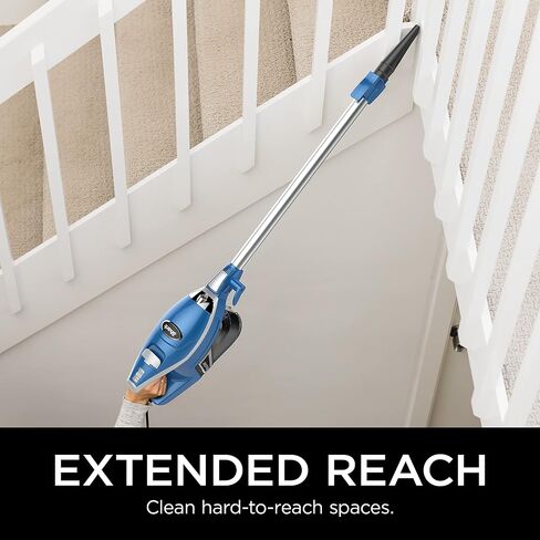 Shark HV343AMZ Rocket Corded Stick Vacuum with Self-Cleaning Brushroll, Lightweight & Maneuverable, Perfect for Pet Hair Pickup, Converts to a Hand Vacuum, with Crevice & Upholstery Tools, Blue/Silver in Saudi Arabia
