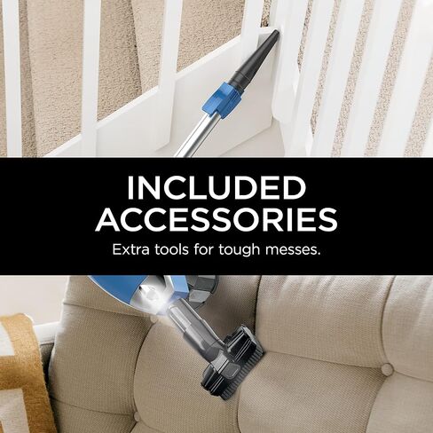 Shark HV343AMZ Rocket Corded Stick Vacuum with Self-Cleaning Brushroll, Lightweight & Maneuverable, Perfect for Pet Hair Pickup, Converts to a Hand Vacuum, with Crevice & Upholstery Tools, Blue/Silver in Saudi Arabia