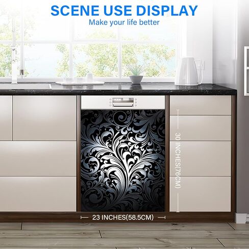 Moderock Magnetic Dishwasher Door Cover for Kitchen Decorate, Refrigerator Magnetic Cover, Fridge Panels, Home Cabinet Decals Appliances Stickers. in Kuwait