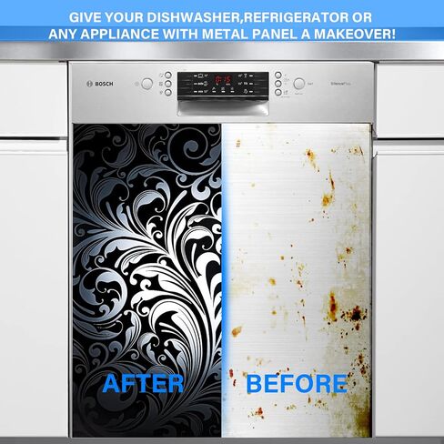 Moderock Magnetic Dishwasher Door Cover for Kitchen Decorate, Refrigerator Magnetic Cover, Fridge Panels, Home Cabinet Decals Appliances Stickers. in Kuwait