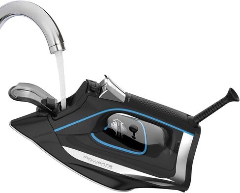 مكواة بخار بقاعدة من الفولاذ المقاوم للصدأ من روينتا سمارت تيمب للملابس 380 فتحة ميكروستيم، قطن، صوف، بولي، حرير، كتان، نايلون 1725 واط، كي الملابس بالبخار، قوي، إيقاف تلقائي DW3261 in Kuwait