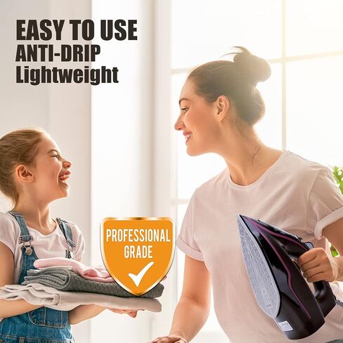 مكواة بخار كارنيواي للملابس، درجة احترافية 1800 واط، حرارة متساوية سريعة، مكواة بخار محمولة خفيفة الوزن للتجفيف بالبخار - الأفضل للسفر - تنظيف ذاتي، خزان مياه 300 مل، قاعدة سيراميك غير لاصقة، مكواة بخار منزلية in Kuwait