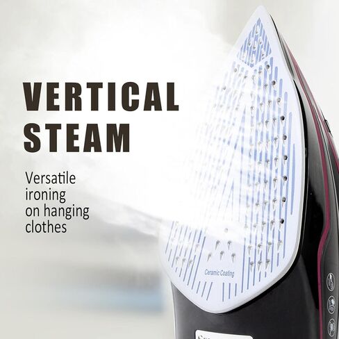 مكواة بخار كارنيواي للملابس، درجة احترافية 1800 واط، حرارة متساوية سريعة، مكواة بخار محمولة خفيفة الوزن للتجفيف بالبخار - الأفضل للسفر - تنظيف ذاتي، خزان مياه 300 مل، قاعدة سيراميك غير لاصقة، مكواة بخار منزلية in Kuwait