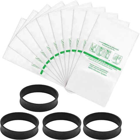 10 + 4 Pack 204811 Micron Magic Hepa Filter Plus Bags, Universal Hepa Cloth Bags and Belts 301291 for Kirby Models F-Style and Twist-Style, and All Models Generation 4 - Sentria II in Saudi Arabia