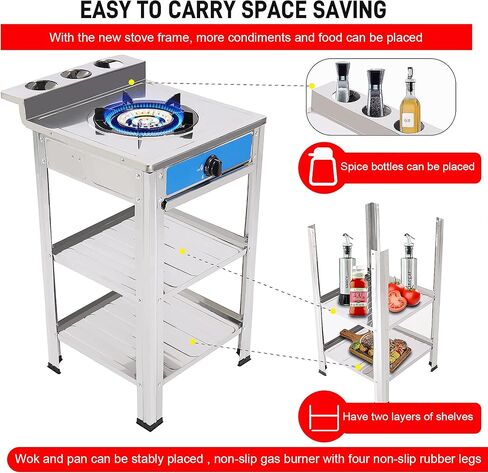 forimo Propane Gas Stove with Removable Leg Stand and Adapter Portable , Auto Ignition Camping Stove 1 Burner LPG for RV, Apartment, Outdoor Cooking in Kuwait