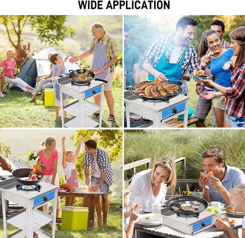 forimo Propane Gas Stove with Removable Leg Stand and Adapter Portable , Auto Ignition Camping Stove 1 Burner LPG for RV, Apartment, Outdoor Cooking in Kuwait