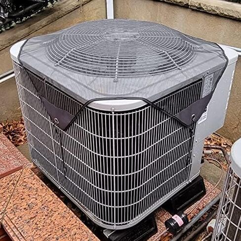 Air Conditioner Covers for Outside Units Central Ac Cover Leaf Guard Heavy Duty Mesh AC Defender for Outdoor Square Units, All Season Black (28 X 28 Inch) in Kuwait
