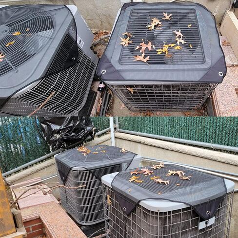 Air Conditioner Covers for Outside Units Central Ac Cover Leaf Guard Heavy Duty Mesh AC Defender for Outdoor Square Units, All Season Black (28 X 28 Inch) in Kuwait