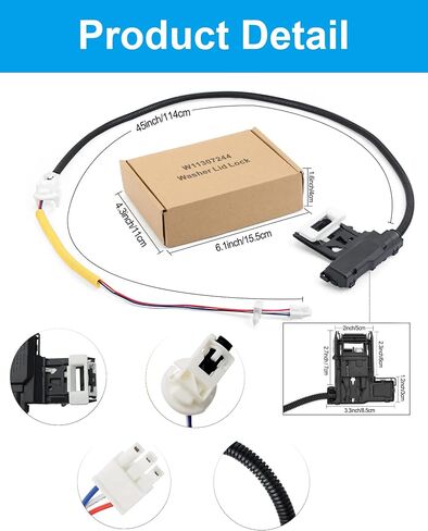 W11307244 W10682535 Washer Lid Lock Replacement for Whirlpool Maytag Amana Kenmore Croslev Washing Machine Door Latch Switch Parts, Assembly with PS12704713 W10838613 W11253733 AP6832601 in Saudi Arabia