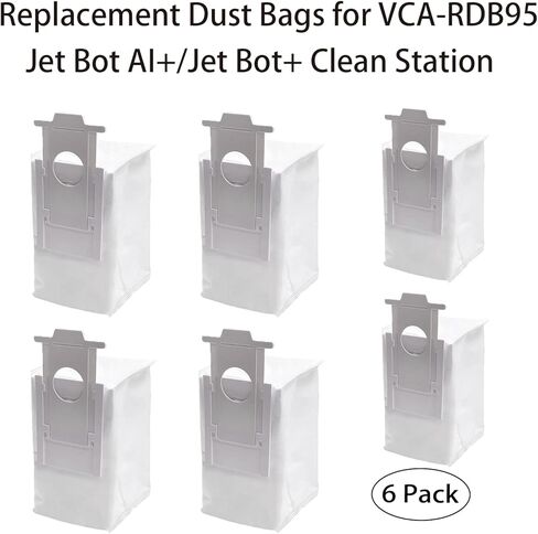 6 عبوات من أكياس الغبار البديلة لملحقات سامسونج VCA-RDB95 Jet Bot AI+/Jet Bot+ حقيبة مكنسة كهربائية لمحطة التنظيف، VCA-SBT90E/XAA in Kuwait