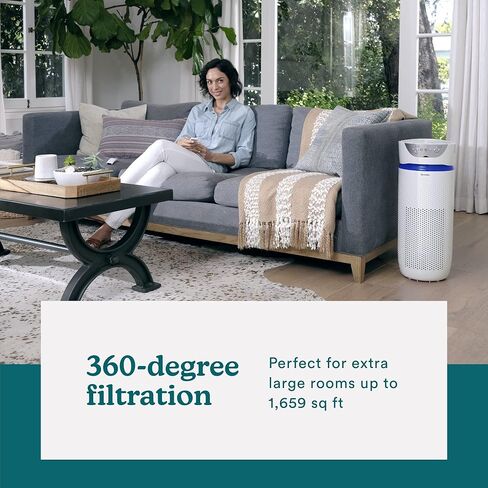 Homedics 5-in-1 UV-C Air Purifier - 360-Degree HEPA Filter for 170 Sq Ft, Air Purifiers for Bedroom and Home with Essential Oil Pads and Built-In Timer, 3 Speed Settings for Small Rooms, Black in Saudi Arabia