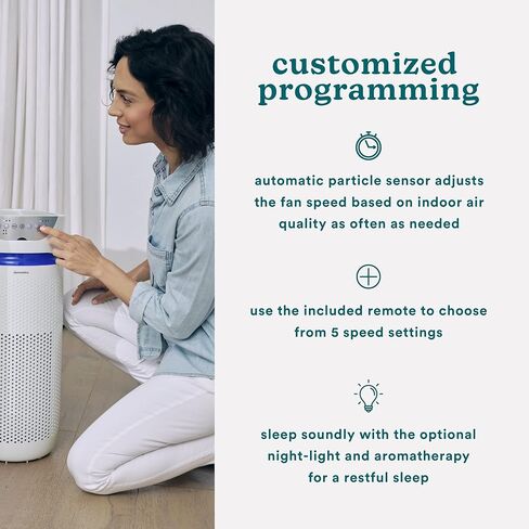 Homedics 5-in-1 UV-C Air Purifier - 360-Degree HEPA Filter for 170 Sq Ft, Air Purifiers for Bedroom and Home with Essential Oil Pads and Built-In Timer, 3 Speed Settings for Small Rooms, Black in Saudi Arabia