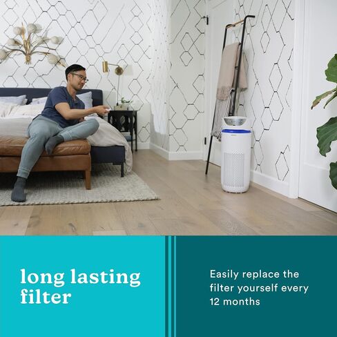 Homedics 5-in-1 UV-C Air Purifier - 360-Degree HEPA Filter for 170 Sq Ft, Air Purifiers for Bedroom and Home with Essential Oil Pads and Built-In Timer, 3 Speed Settings for Small Rooms, Black in Saudi Arabia
