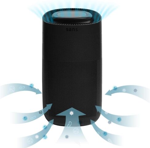Sans HEPA 13 Air Purifier - Black - 1560ft² Ultra-Quiet Home Air Purifier, Pre-Filter, Activated Carbon, UV-C Light, Protect from Odors, Smoke, Pollutants, Allergens, Dust, Dander, Harmful Chemicals in Saudi Arabia