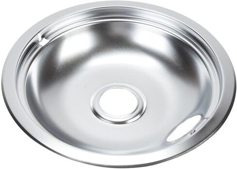 Whirlpool W10196405RW Genuine OEM Burner Drip Bowl For Ranges, 8 Inch Round Aluminum Accessory – Replaces 14211594, 1481881, 1534548, 229769, 241343, 244404, 281349, 292975, 3-4969, 304969, Chrome in Saudi Arabia