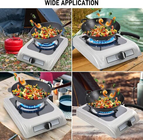 Propane Gas Cooktop - 9,800 BTU Single Burner Gas Stove Stainless Steel Portable Gas Stove，Auto Ignition Camping Single Burner LPG for RV, Apartments, Outdoor in Kuwait