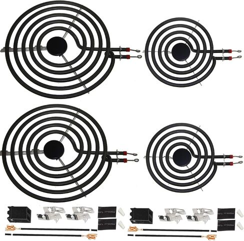 MP22YA For Hardwick & Jenn Air & Kenmore & Norge & Whirlpool Electric Range Stove 6 Pack Electric Range Burner Element Unit Set - 2 MP15YA 6" and 2 MP21YA 8"and 2 330031 Receptacle kits in Saudi Arabia