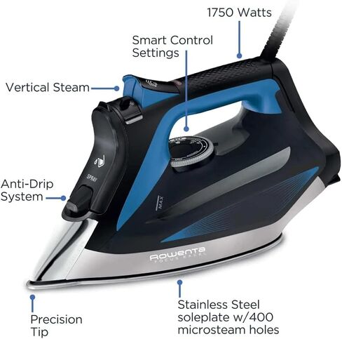 Rowenta DW5360 1750 Watt Focus Xcel Iron with Steam boost, Anti Drip, 400 Hole Sole Plate. (Renewed) in Saudi Arabia