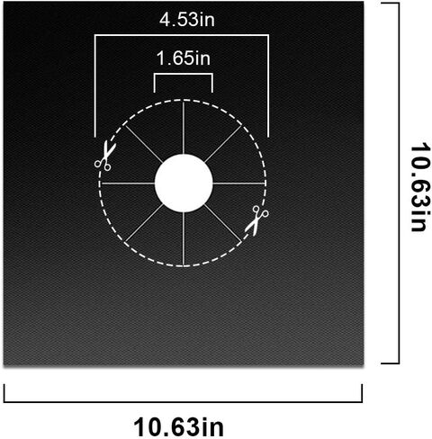 أغطية موقد KICNIC باللون الأسود، 10 عبوات، بطانات حماية لنطاق الغاز بسمك مزدوج 0.3 مم، أغطية بطانة موقد 10.6 بوصة × 10.6 بوصة، أغطية موقد غاز غير لاصقة، مقاومة للحرارة، قابلة لإعادة الاستخدام in Kuwait