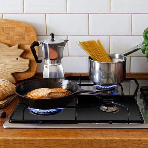 أغطية موقد KICNIC باللون الأسود، 10 عبوات، بطانات حماية لنطاق الغاز بسمك مزدوج 0.3 مم، أغطية بطانة موقد 10.6 بوصة × 10.6 بوصة، أغطية موقد غاز غير لاصقة، مقاومة للحرارة، قابلة لإعادة الاستخدام in Kuwait