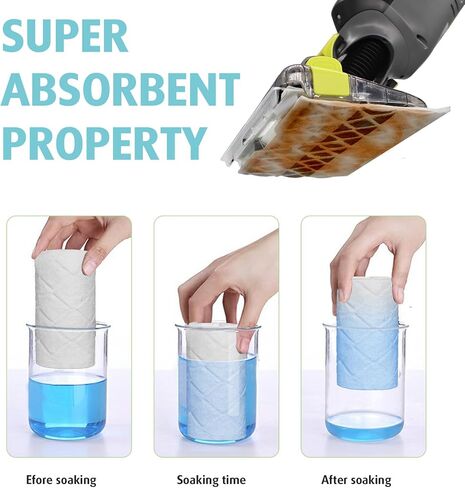 AIR U + 10 عبوات ممسحة فراغية قابلة لإعادة التعبئة لسمك القرش VACMOP VM252 VM200 VM190 VM250 VM251 VM200C VM252C QM250 VC205 وسادة استبدال ممسحة أرضية صلبة لاسلكية in Kuwait