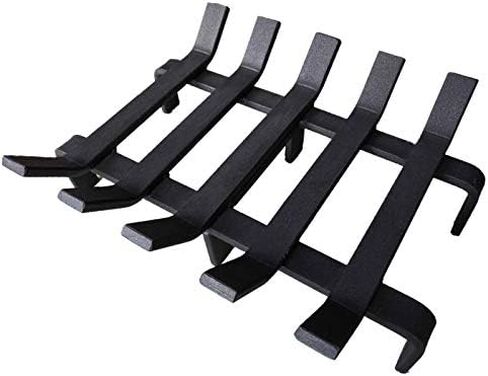 Hi-Flame Log Grate Heavy Duty Solid Steel Burning Fireplace Wood Stove Firewood Holder, 13 INCH, 13 x 10 x 4 Inch Matt Black in Kuwait