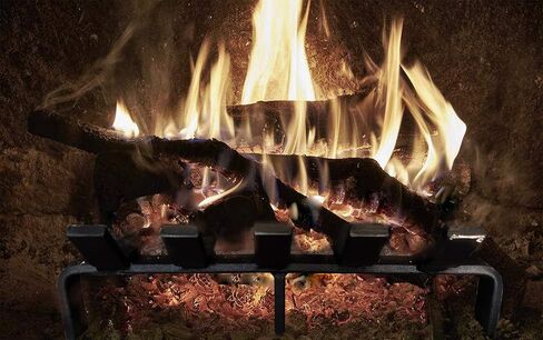 Hi-Flame Log Grate Heavy Duty Solid Steel Burning Fireplace Wood Stove Firewood Holder, 13 INCH, 13 x 10 x 4 Inch Matt Black in Kuwait