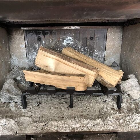 Hi-Flame Log Grate Heavy Duty Solid Steel Burning Fireplace Wood Stove Firewood Holder, 13 INCH, 13 x 10 x 4 Inch Matt Black in Kuwait