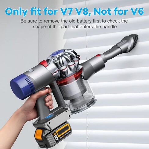 محول لبطارية دايسون V8 من دونجاب، يحول بطارية ليثيوم ديوالت 20 فولت الى بطارية دايسون V8، يعمل مع مكنسة دايسون V8 الكهربائية انيمال ابسولوت in Kuwait