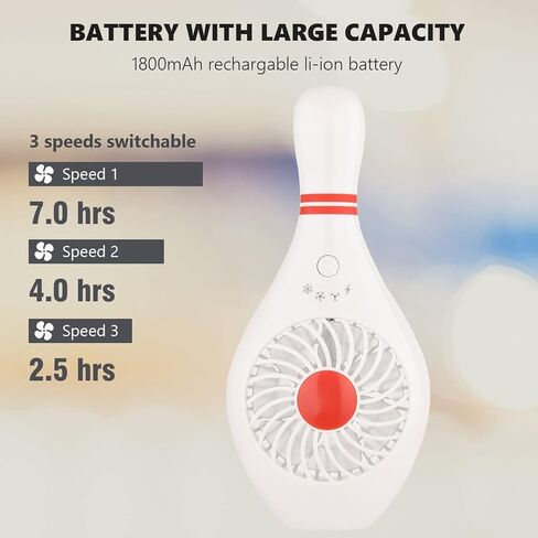 AUOTO Handheld Portable Fan Bowling Pin Fan Mini Small Personal USB Fan for Home Office Sports Travel Bodybuilding and face fan for makeup Festival Gift in Kuwait