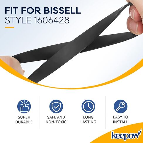 KEEPOW Replacement Belts Compatible with Bissell TurboClean/PowerForce PowerBrush Pet Carpet Cleaner 2987, 1986, 2910, 2190W, 2806, 28062, 28068, 29878, 29879, 2 Pack, Parts# 1606428 in Kuwait