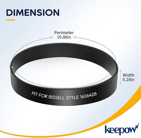 KEEPOW Replacement Belts Compatible with Bissell TurboClean/PowerForce PowerBrush Pet Carpet Cleaner 2987, 1986, 2910, 2190W, 2806, 28062, 28068, 29878, 29879, 2 Pack, Parts# 1606428 in Kuwait