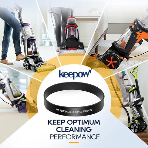 KEEPOW Replacement Belts Compatible with Bissell TurboClean/PowerForce PowerBrush Pet Carpet Cleaner 2987, 1986, 2910, 2190W, 2806, 28062, 28068, 29878, 29879, 2 Pack, Parts# 1606428 in Kuwait