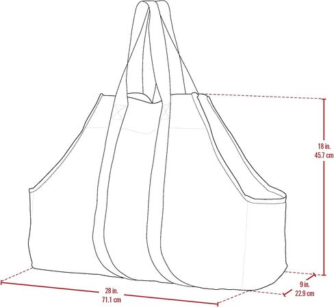 ShelterLogic 90418 20" Heavy-Duty Open Ended Water-Repellent Log Holder Firewood Carrier Bag, Black in Saudi Arabia