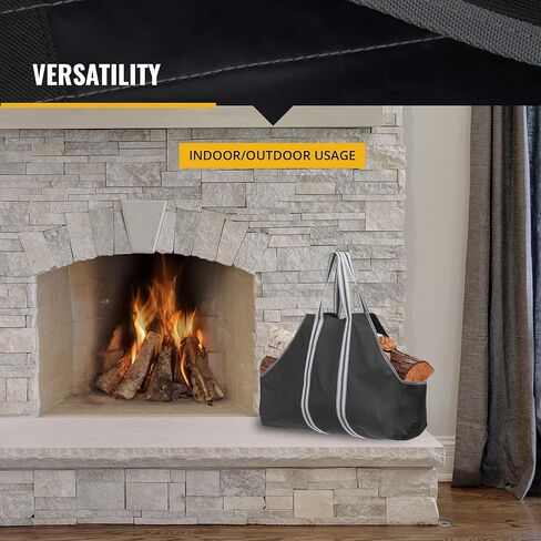 ShelterLogic 90418 20" Heavy-Duty Open Ended Water-Repellent Log Holder Firewood Carrier Bag, Black in Saudi Arabia
