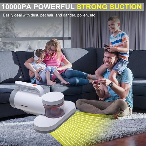 Mattress Vacuum Cleaner, 10KPa Handheld UV Bed Vacuum, Corded Dust Vacuum Remover Cleaning Machine for Pillows, Sheets, Mattresses, Sofas, Plush Toys and Other Fabric Surfaces (white-O) in Saudi Arabia