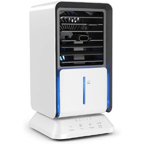 Portable Air Conditioner, Lafhome Small Personal Air Conditioner Oscillating Mini Air Cooler with Timer and Night Light, 3 Speeds Evaporative Air Cooler Desk Fan for Home Office Bedroom Indoor Use in Saudi Arabia