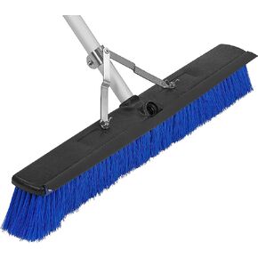 Carlisle FoodService Products 3621962414 Sweep Complete Aluminum Handle Floor Sweep with Squeegee, Plastic Bristles, 24" Length, 3" Bristle Trim, Blue