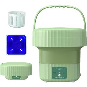 غسالة صغيرة قابلة للطي، غسالة صغيرة للملابس الداخلية والغسيل والتخييم والمركبات الترفيهية والسفر والملابس الداخلية والجوارب وملابس الأطفال خفيفة الوزن وسهلة الحمل (أخضر ABS) in Kuwait