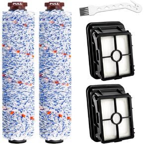 2460 Pet Pro استبدال أسطوانة الفرشاة متعددة الأسطح واستبدال المرشحات لأجزاء Bissell Crosswave Pet Pro وBissell Crosswave 2306A، 2306، 2303، 2306P، 1785 Series Vacuum (3 عبوات 2460 لفات فرشاة Crosswave و3 عبوات 1866 مرشحات)
