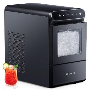 جهاز صنع الثلج على سطح الطاولة من Thereye، آلة صنع الثلج بالحصاة ذات التحميل الأمامي، 30 رطلًا في اليوم، طريقتان لإعادة تعبئة المياه، التنظيف الذاتي، آلة صنع الثلج بلمسة نهائية من الفولاذ المقاوم للصدأ لحفلات بار المنزل والمكتب in Kuwait