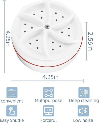 Portable Washing Machine Mini Washer Mini Dishwasher Ultrasonic Turbo Disinfection with USB, Suitable for Home, Business, Travel, College Room, RV, Apartment in Saudi Arabia