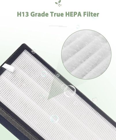 فلتر بديل MA-40 متوافق مع منقي الهواء Medify MA-40، فلتر HEPA H13 الحقيقي لدخان حرائق الغابات والغبار وحبوب اللقاح ووبر الحيوانات الأليفة والتحكم في الرائحة، الجزء # ME-40، عبوتان in Kuwait