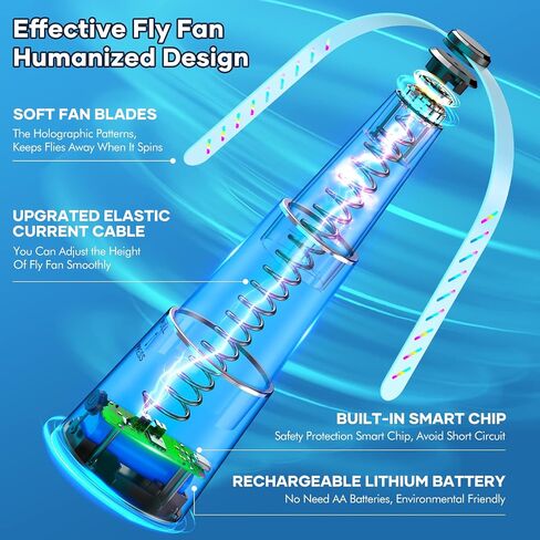 Grarg Food Fan for Tables, Rechargeable Table Fans for Indoor/Outdoor, Table Top Picnic Fan with 3 Height Retractable & Speed Adjustment, Outdoor Fan for Picnic, BBQ, Travel- 4PCS in Saudi Arabia
