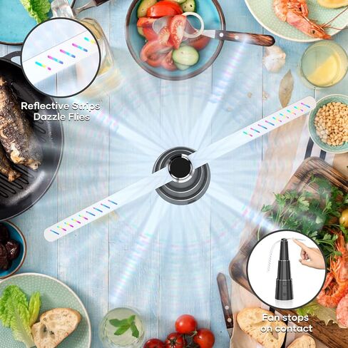 Grarg Food Fan for Tables, Rechargeable Table Fans for Indoor/Outdoor, Table Top Picnic Fan with 3 Height Retractable & Speed Adjustment, Outdoor Fan for Picnic, BBQ, Travel- 4PCS in Saudi Arabia