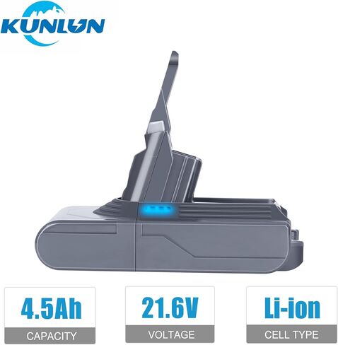 KUNKUN 21.6V 4.5Ah V8 استبدال البطارية لبطارية SV10 215681 V8 الحيوان V8 المطلق V8 رقيق V8 موتورهيد V8 ألياف الكربون اللاسلكية عصا بطاريات المكنسة الكهربائية in Kuwait